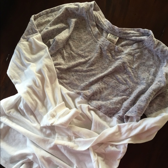 PINK Victoria's Secret long sleeve Tee shirt Grey