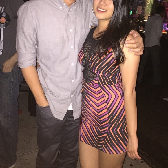 🚫s o l d🚫Nasty Gal • Meshed Chevron Dress - Picture 4 of 4