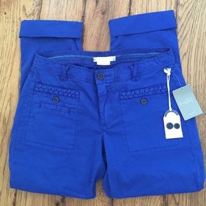 Anthropologie size 6 vibrant blue Capris.