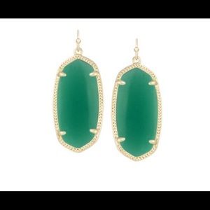 Kendra Scott Elle earrings, green and gold