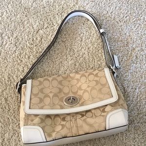 Coach white and beige shoulder bag