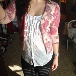 Floral spring Ann Taylor cardigan