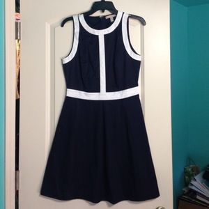 Banana Republic Navy Dress w/ white accents