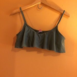 Flowy olive green free people swim top