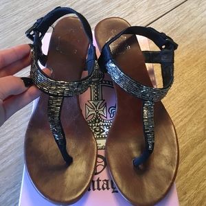 crown vintage low wedge sandal size 7 1/2