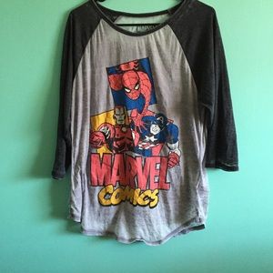 Marvel Comics 3/4 sleeve tee