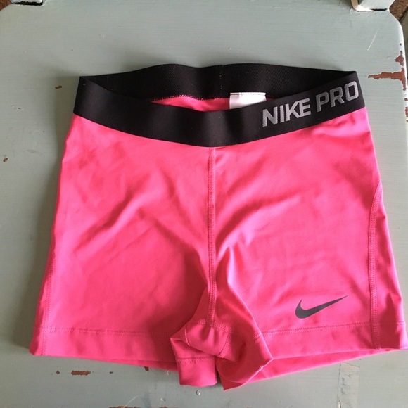 Hot pink Nike pro shorts