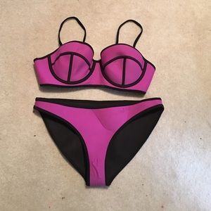 Purple neoprene swimsuit