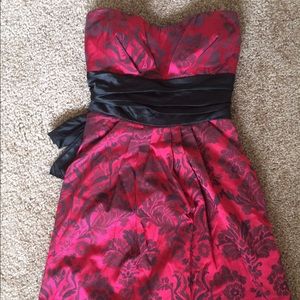 Red and Black Strapless dress