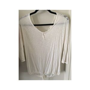 3/4 length white top