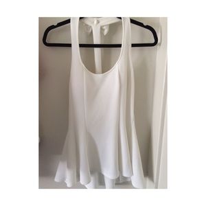 Bright white tank with open back