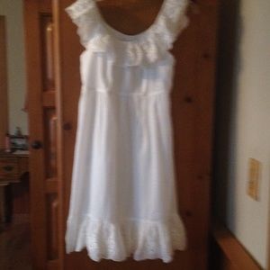 New Summer Eyelet White Sundress