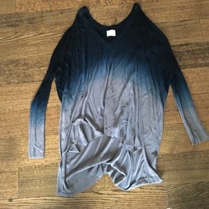 Blue and tan ombré long pacsun shirt