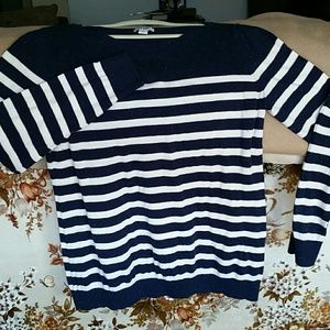 Navy & White striped sweater