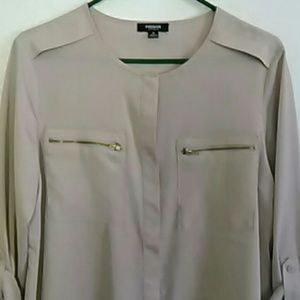 Tan blouse by Premise Studio