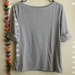 Metaphor Grey Boat Neck Tee