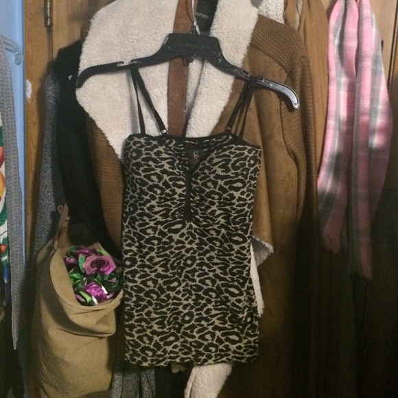 Bustier sm stretch Push Up String top Leopard!