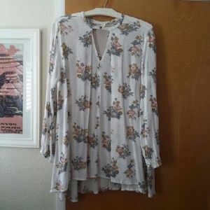 Free People retro swing tunic in gardenia print