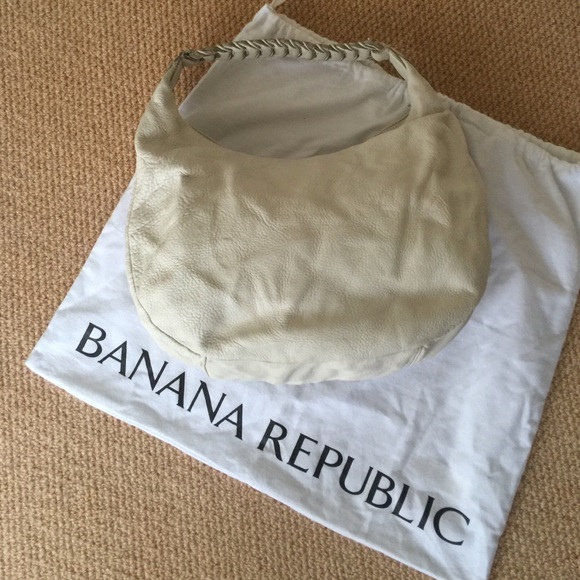 Banana Republic White Leather Hobo Purse