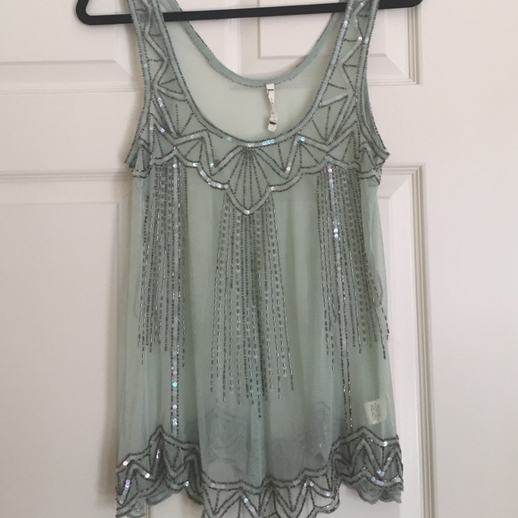 Willow & Clay Mesh Sequined Top