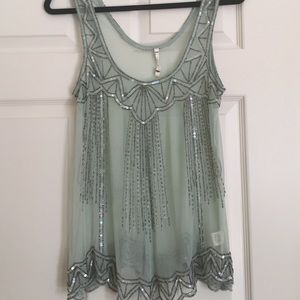 Willow & Clay Mesh Sequined Top