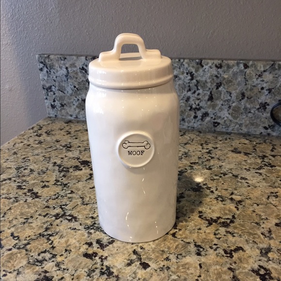 Rae Dunn woof/dog bone canister