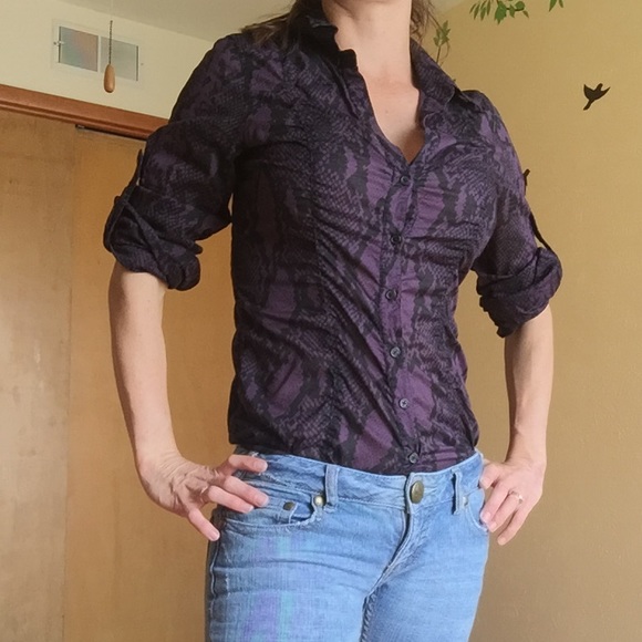 Express Purple Snake Print Top