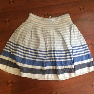 Blue striped linen skirt