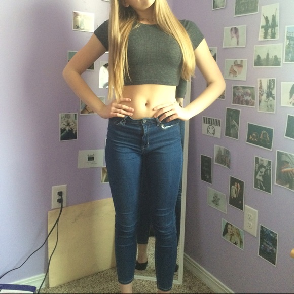LABOR DAY WEEKEND SALE! Grey cropped shirt