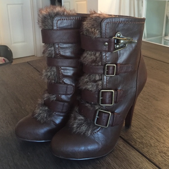 High heel fur ankle boots - Picture 2 of 4