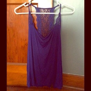Purple lace back cami