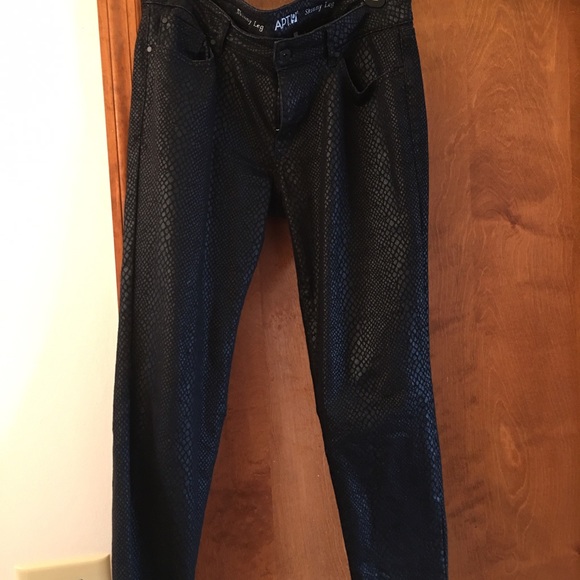 Black snakeskin jeans