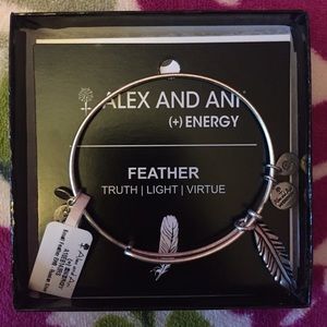 Alex and Ani Feather Charm Bangle