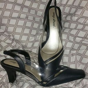 Easy Street casino black slingback heels.