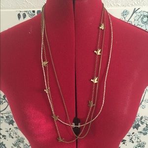 Multi-chain bird necklace