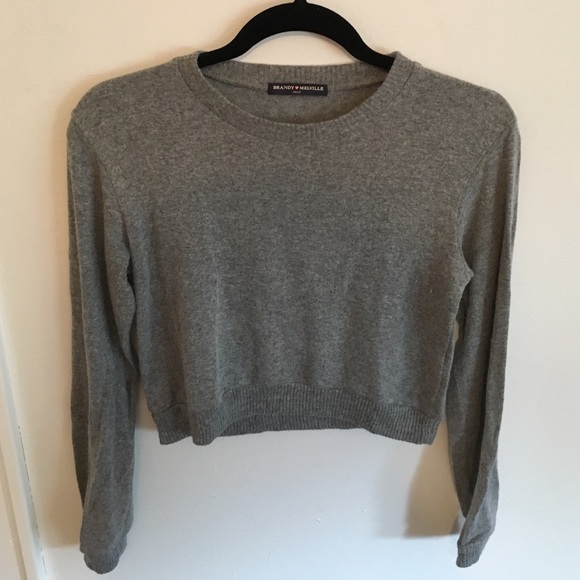 Brandy Melville cropped grey sweater