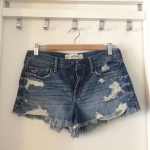 Hollister Denim Distressed and Frayed Shorts