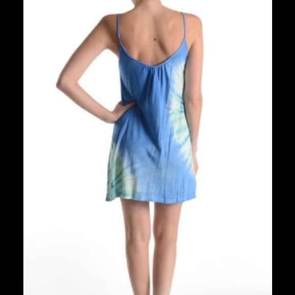 Size Medium Blue Tie Dye Beach Dress - Picture 3 of 8