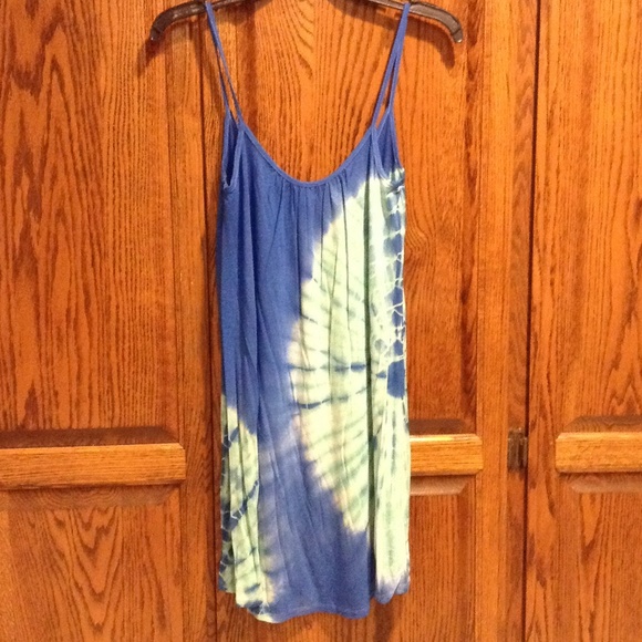 Size Medium Blue Tie Dye Beach Dress - Picture 4 of 8