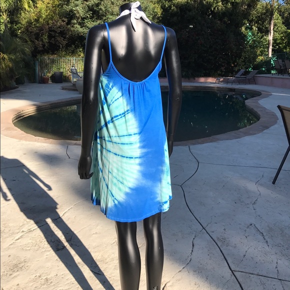 Size Medium Blue Tie Dye Beach Dress - Picture 7 of 8