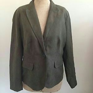 Faux suede blazer