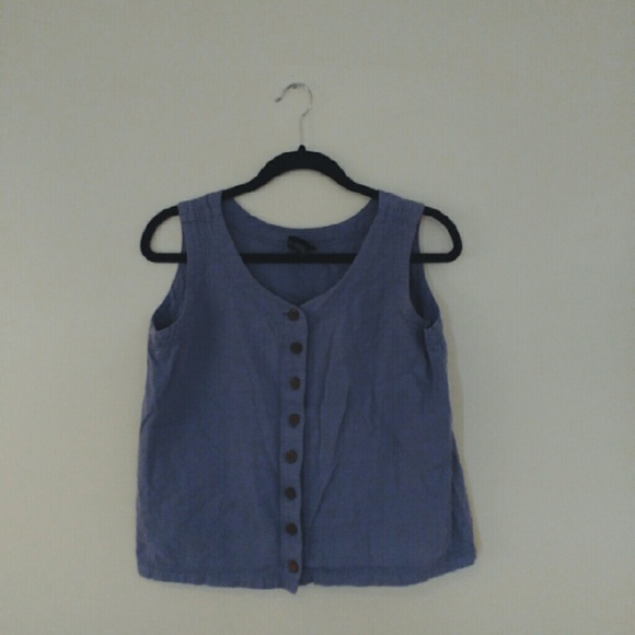 Organic Cotton Sleeveless Button Up