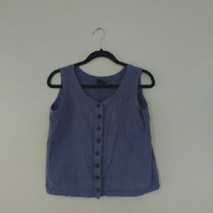 Organic Cotton Sleeveless Button Up