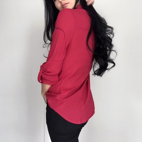 "Hampton Cranberry Blouse" - Picture 2 of 4