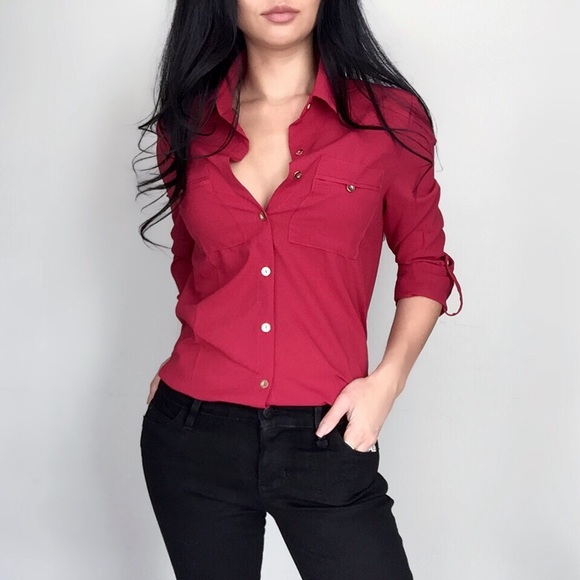 "Hampton Cranberry Blouse" - Picture 3 of 4