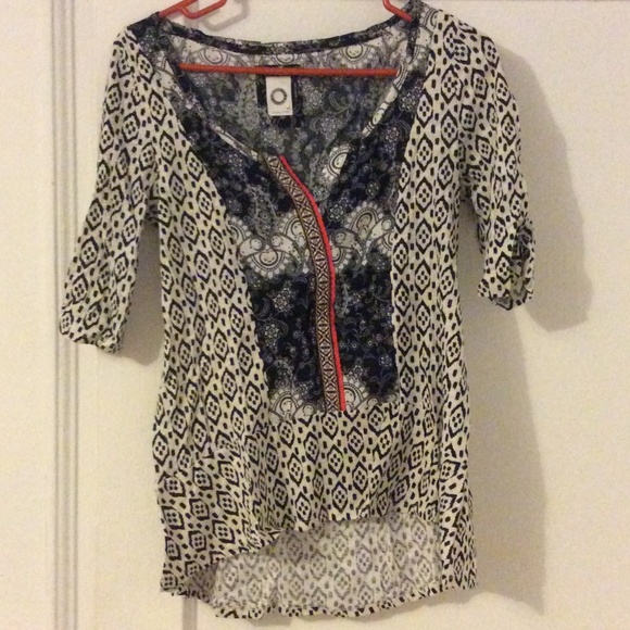 Anthropologie 3/4 length sleeve top size s
