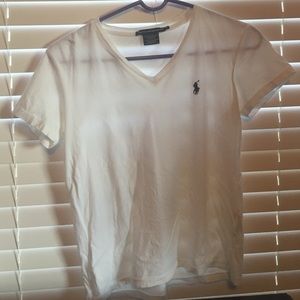 White and blue Ralph Lauren polo