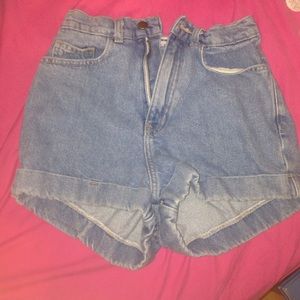 AA denim high waisted shorts