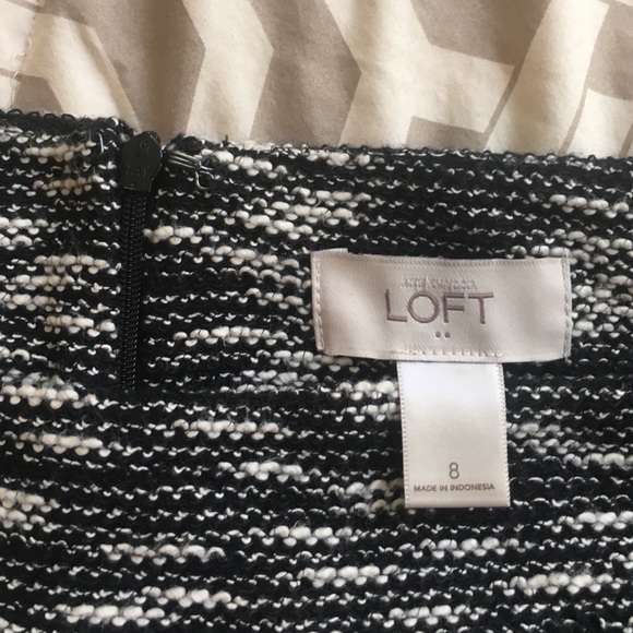⭐️SALE LOFT Classy A-line Skirt Fit/Flare Black/Wh - Picture 4 of 4