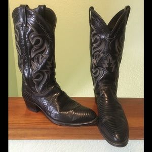 Dan Post genuine lizard cowboy boots, size 9.5